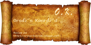 Orsós Konrád névjegykártya